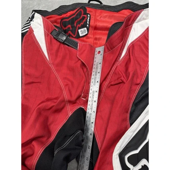 Vintage Fox Racing 180 Pants Mens 36 Red Black White Motocross Bike Leather Y2K - Picture 13 of 16